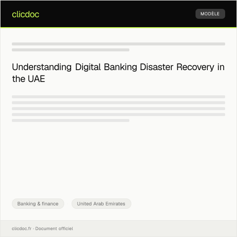 Document preview: Digital Banking Disaster Recovery Procedures / إجراءات استعادة الخدمات الرقمية بعد الكوارث — Banking & finance, United Arab Emirates