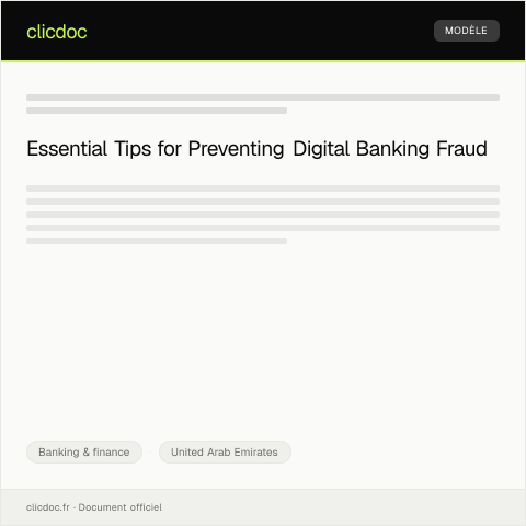Document preview: Digital Banking Fraud Prevention Tips / نصائح لمنع الاحتيال في الخدمات المصرفية الرقمية — Banking & finance, United Arab Emirates