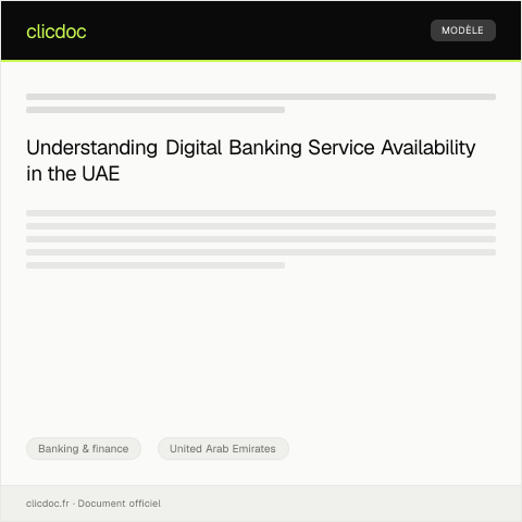 Document preview: Information on Digital Banking Service Availability / معلومات عن توفر الخدمات المصرفية الرقمية — Banking & finance, United Arab Emirates