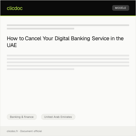 Document preview: Digital Banking Service Cancellation Request / طلب إلغاء خدمة مصرفية رقمية — Banking & finance, United Arab Emirates