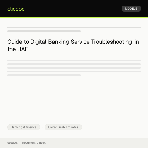 Document preview: Digital Banking Service Troubleshooting Request / طلب استكشاف أخطاء خدمات البنوك الرقمية — Banking & finance, United Arab Emirates