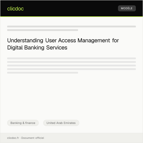 Document preview: Digital Banking Service User Access Management / إدارة وصول مستخدمي الخدمات المصرفية الرقمية — Banking & finance, United Arab Emirates