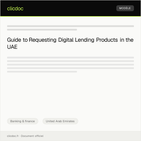 Document preview: Request for Digital Lending Products Overview / استعلام عن منتجات التمويل الرقمية — Banking & finance, United Arab Emirates