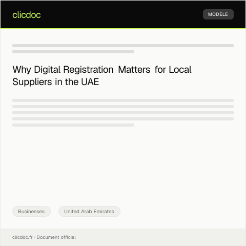 Document preview: Digital Registration for Local Supplier Accreditation — Businesses, United Arab Emirates