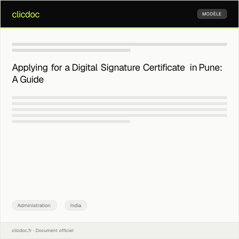 Document preview: Application for Digital Signature Certificate from Cyber Café in Pune — Administration, India