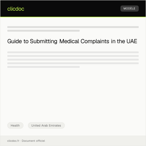 Document preview: Digital Submission of Medical Complaints — Health, United Arab Emirates