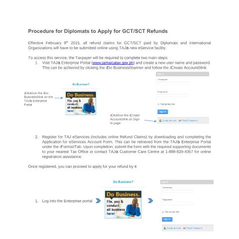 Document preview: Apply for Refund — Document, Jamaica (CERFA n°Procedure+for+Diplomats+to+Apply+for+Refund)
