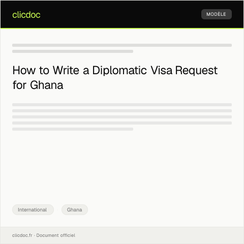 Document preview: Letter Requesting Diplomatic Visa for International Business Partner in Ghana — International, Ghana