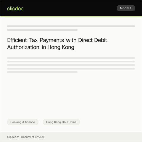 Document preview: Direct Debit Authorization / 直接扣賬授權 — Banking & finance, Hong Kong SAR China