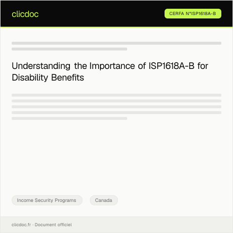 Document preview: Service Canada – Insurer: Disability Benefits Retroactive Payment and Information Sharing Consent. — Income Security Programs, Canada (CERFA n°ISP1618A-B)