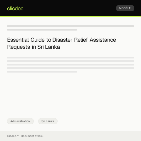 Document preview: Disaster Relief Assistance Request — Administration, Sri Lanka