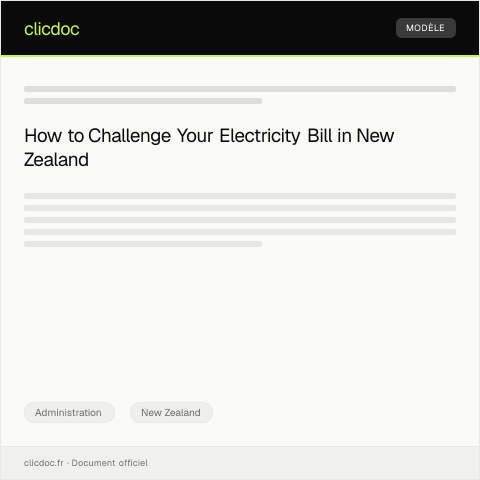 Document preview: Dispute of Electricity Bill Charges for the Past Quarter — Administration, New Zealand