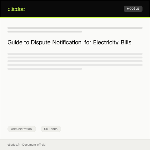 Document preview: Dispute Notification Regarding Electricity Bill from Ceylon Electricity Board — Administration, Sri Lanka