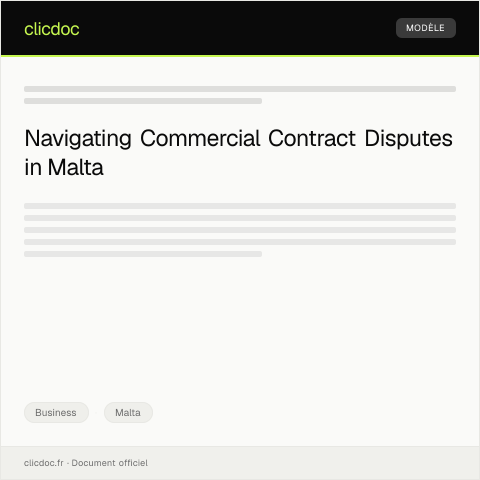 Document preview: Dispute Over Commercial Contract Terms - Malta Arbitration Centre — Business, Malta