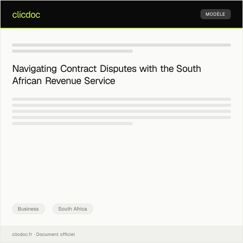 Document preview: Dispute over Contract Terms with Client or Supplier — Business, South Africa