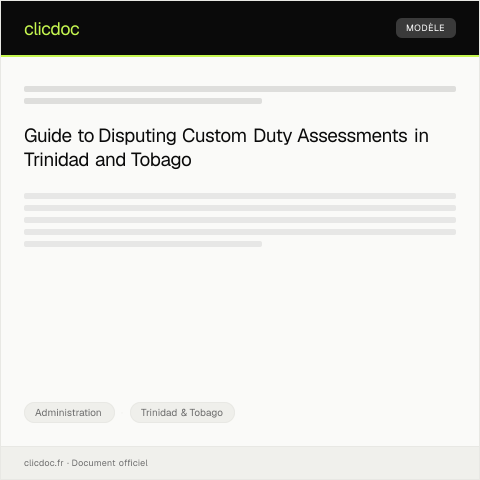 Document preview: Dispute over Custom Duty Assessment on Imported Goods — Administration, Trinidad & Tobago