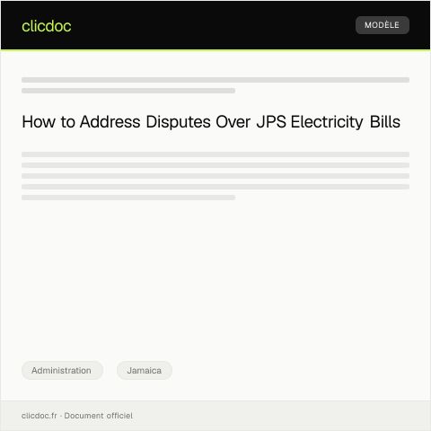 Document preview: Dispute Over Electricity Bill Charges from JPS — Administration, Jamaica