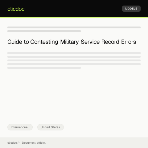 Document preview: Dispute Over Military Service Record Updates — International, United States