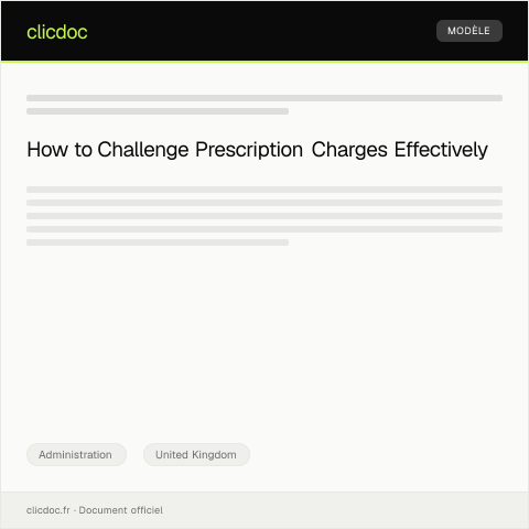 Document preview: Dispute Over Prescription Charges — Administration, United Kingdom