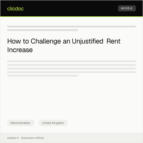 Document preview: Dispute Over Rent Increase — Administration, United Kingdom