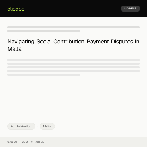 Document preview: Dispute Over Social Contribution Payments - Social Security Department — Administration, Malta