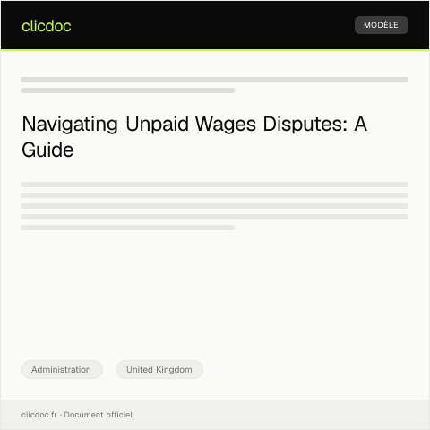 Document preview: Dispute Over Unpaid Wages — Administration, United Kingdom