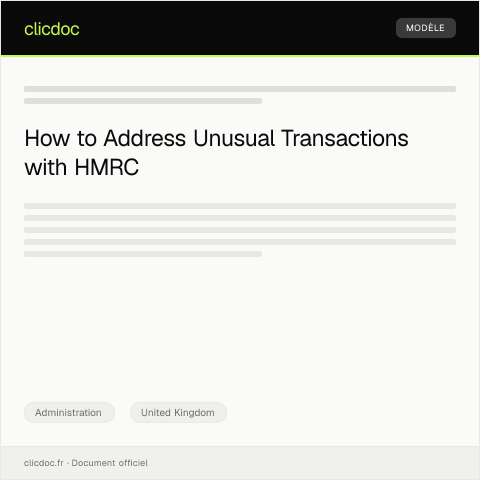 Document preview: Dispute Over Unusual Transaction on Account — Administration, United Kingdom