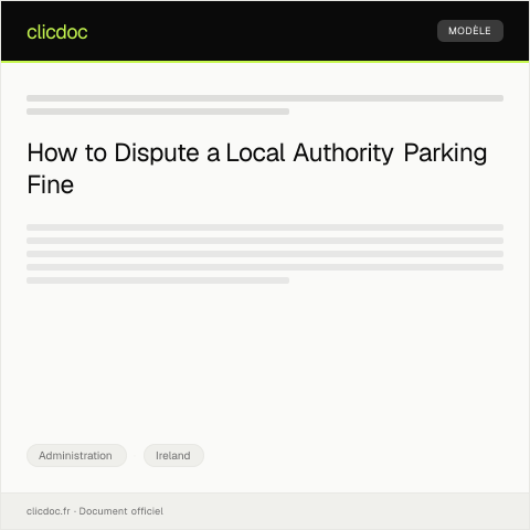 Document preview: Dispute Regarding Parking Fine from Local Authority — Administration, Ireland