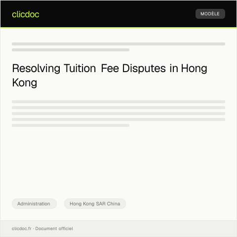 Document preview: Dispute Regarding Tuition Fee Charges — Administration, Hong Kong SAR China