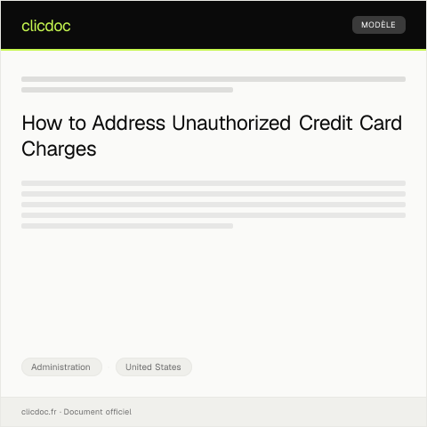 Document preview: Dispute over Unauthorized Credit Card Charges — Administration, United States