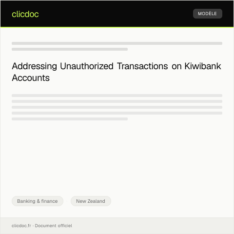 Document preview: Dispute over unauthorized transaction on my Kiwibank account — Banking & finance, New Zealand