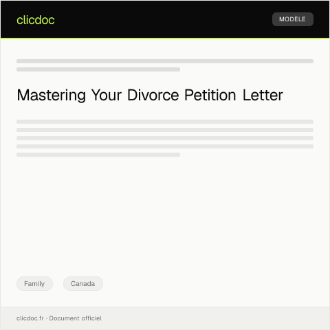 Document preview: Divorce Petition / Pétition de divorce — Family, Canada