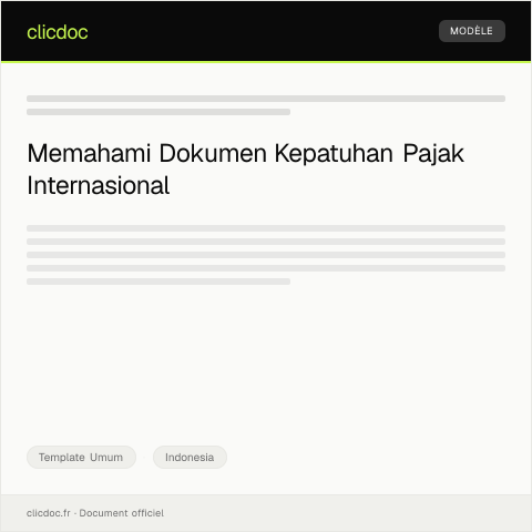 Document preview: Dokumen Pernyataan Kepatuhan terhadap Standar Internasional — Template Umum, Indonesia