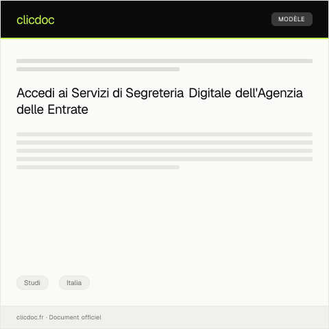 Anteprima documento Domanda di Accesso ai Servizi di Segreteria Digitale — Studi, Italia
