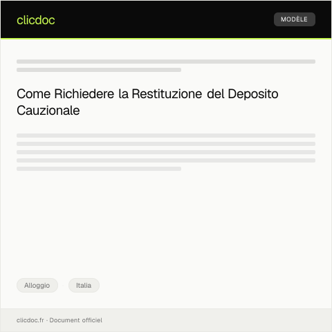 Anteprima documento Domanda di restituzione del deposito cauzionale — Alloggio, Italia