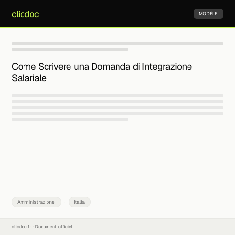 Anteprima documento Domanda di integrazione salariale presso l’INPS per sospensione attività — Amministrazione, Italia
