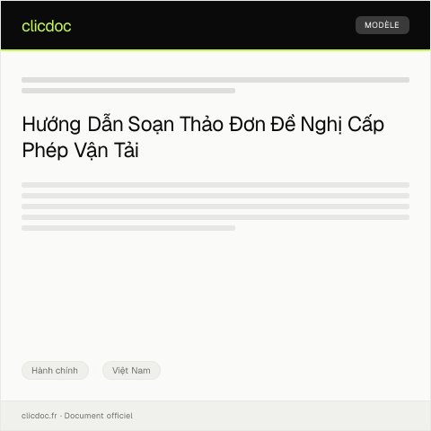Document preview: Đơn đề nghị cấp phép hoạt động vận tải — Hành chính, Việt Nam