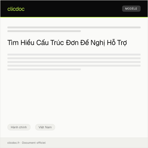 Document preview: Đơn đề nghị hỗ trợ — Hành chính, Việt Nam