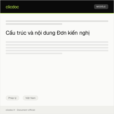 Document preview: Đơn kiến nghị — Pháp lý, Việt Nam