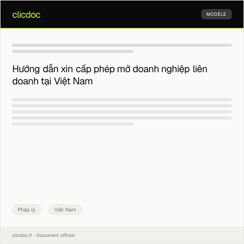 Document preview: Đơn xin cấp phép mở doanh nghiệp liên doanh — Pháp lý, Việt Nam