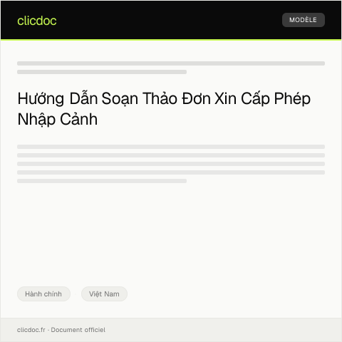 Document preview: Đơn xin cấp phép nhập cảnh — Hành chính, Việt Nam