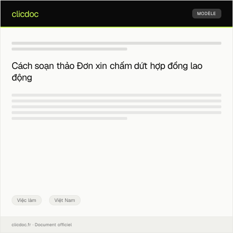 Document preview: Đơn xin chấm dứt hợp đồng lao động — Việc làm, Việt Nam