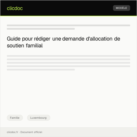 Aperçu du document Dossier de demande pour allocation de soutien familial — Famille, Luxembourg