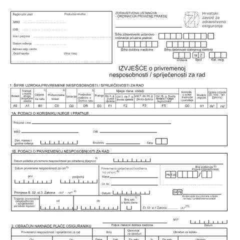Document preview: Doznaka 14042014 — Zdravstveno (sante), Hrvatska (CERFA n°Doznaka 14042014)