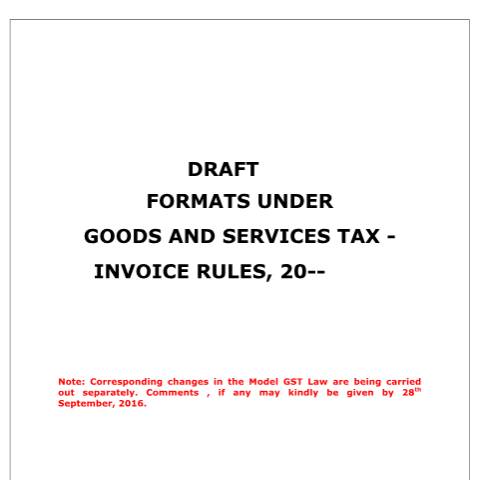 Document preview: draft formats under invoice rules — gst, India (CERFA n°draft-formats-under-invoice-rules)