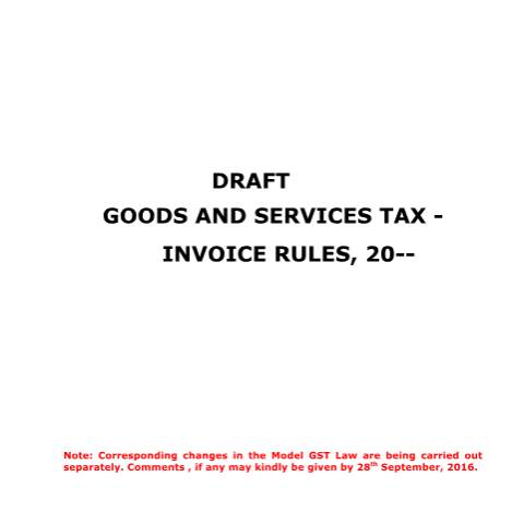 Document preview: draft invoice rules — gst, India (CERFA n°draft-invoice-rules)
