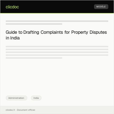 Document preview: Drafting of Complaint for Property Dispute under Indian Legal System — Administration, India