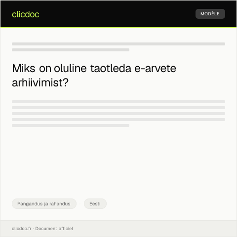 Document preview: E-arvete arhiivimise taotlus — Pangandus ja rahandus, Eesti