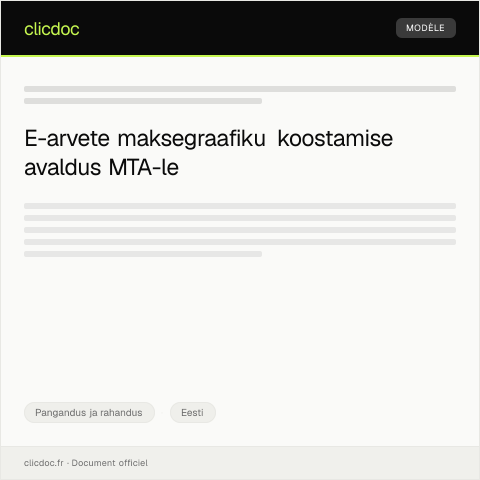 Document preview: E-arvete maksegraafiku koostamise avaldus — Pangandus ja rahandus, Eesti