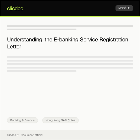 Document preview: E-banking Service Registration / 電子銀行服務登記 — Banking & finance, Hong Kong SAR China